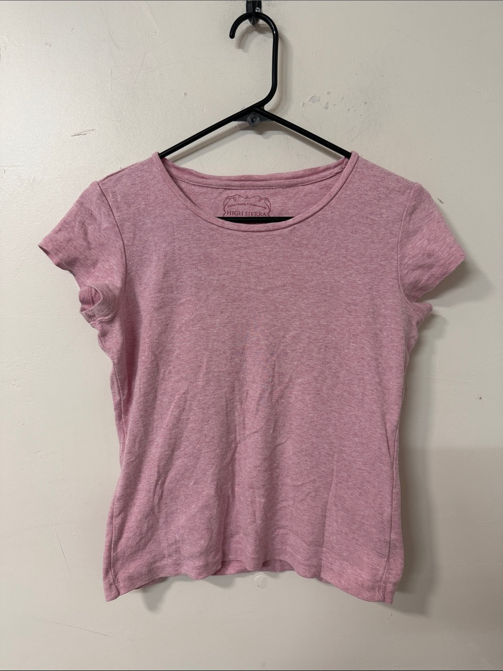 High Sierra Women's Heather Pink Short Sleeve Crew Tee y2k
